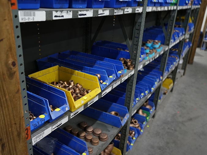 Brass plumbing fittings in Hajoca Plumbing Supply Tulsa