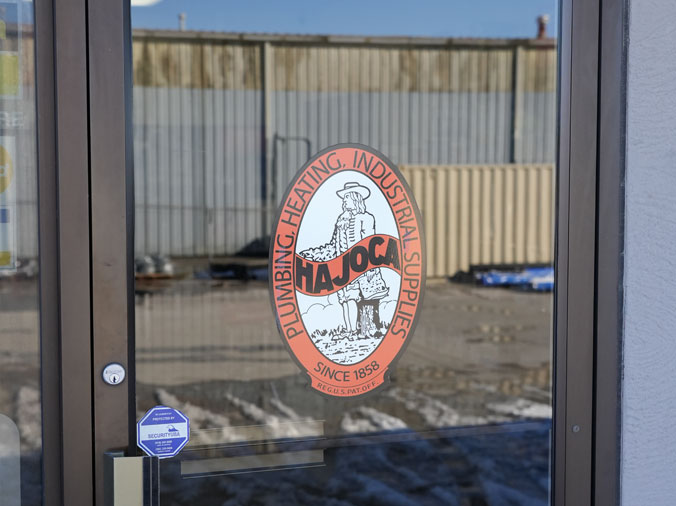 Hajoca Plumbing Supply Tulsa logo on entrance door