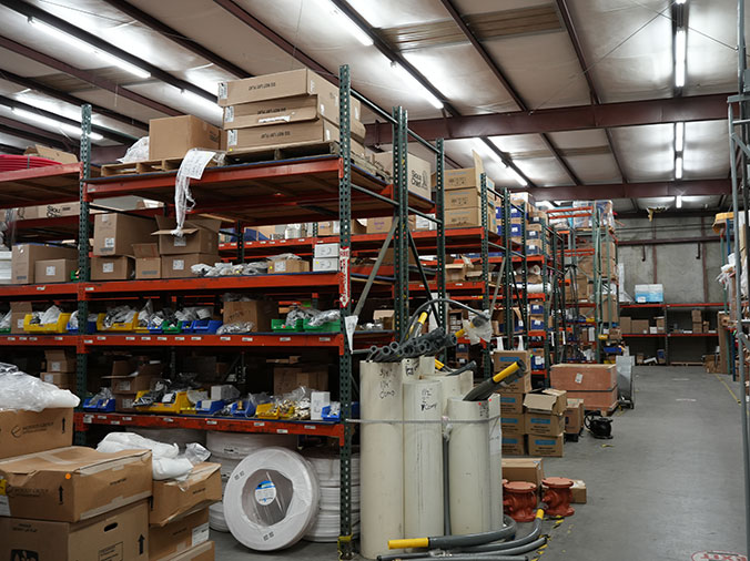 PLumbing supply warehouse shelves in Tulsa OK