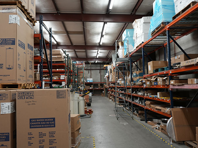 Interior shelves in Hajoca Plumbing Supply Tulsa